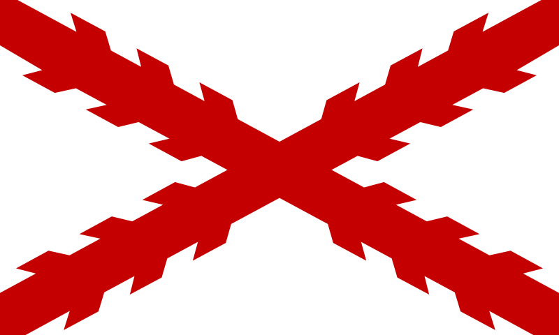 La Cruz de Borgoña fue bandera de ultramar entre 1506 y 1701 y empleada de modo irregular hasta 1793.